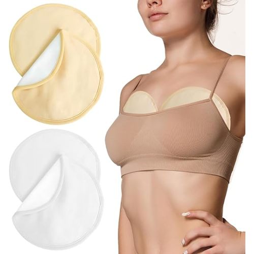 4 Pcs Reusable Castor Oil Packs for Breast, Soft Organic Cotton with Anti Leakage Design, Breast Pads for Women Compress Relaxing Comfort (Oil Not Included)