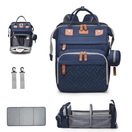 Diaper Bag with Changing Station, Pacifier Pouch, Waterproof Travel Design, Blue