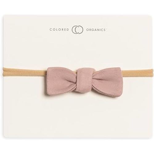 Colored Organics Baby Organic Cotton Dainty Bow Headband - Infant Girls - Mauve