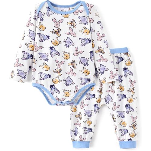 Disney Winnie the Pooh Yoda Minnie Mouse Creeper Bodysuits Baby Girl/Boy Organic Cotton Long Sleeve Fall Outfits 0-18 Months
