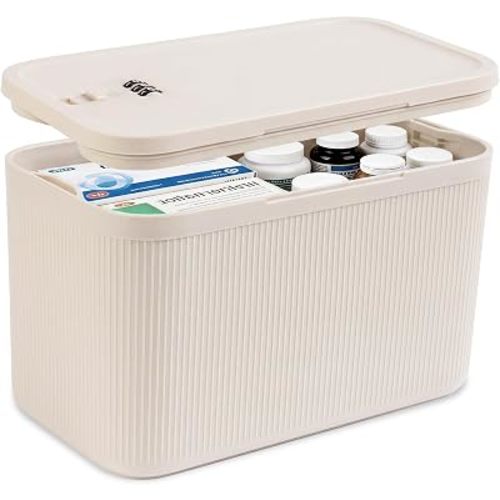 Upgraded Taller Lock Box for Medication, Phone Jail & Snacks – Large Lockable Storage Box with 3-Digit Combination Lock, Food-Safe BPA-Free Plastic– Medicine Lock Box for Home, Fridge, Travel