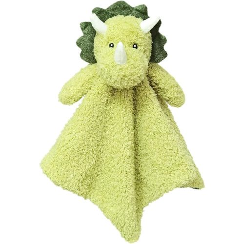 Baby Green Triceratops Soft Stuffed Animal Security Blanket, Plush Dinosaur Character Lovey Blanket, Baby Shower/Nursery Gift, Newborn Infant Toddler Snuggle Blankie for Kids, 14 Inches