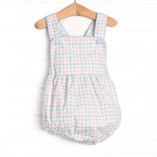 Paradise Plaid Sunsuit, Blue – Stitchy Fish
