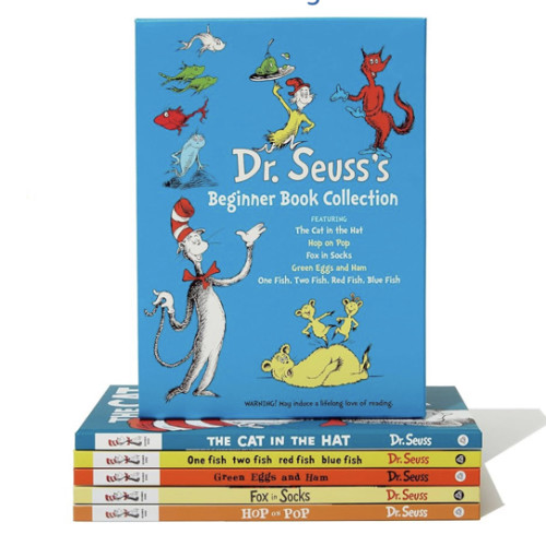 Dr. Seuss's Beginner Book Boxed Set Collection: The Cat in the Hat; One Fish Two Fish Red Fish Blue Fish; Green Eggs and Ham; Hop on Pop; Fox in Socks