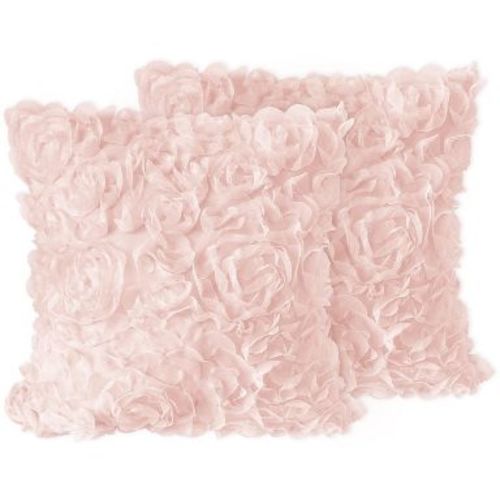 Sweet Jojo Designs Girl Decorative Throw Pillow Covers 18in. (Pillow Inserts Not Included) Rose Pink 2pc.