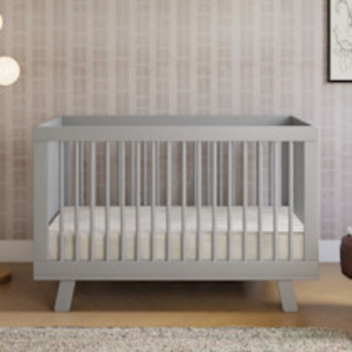 babyletto Hudson 3-in-1 Convertible Crib with Toddler Bed Conversion Kit - Grey