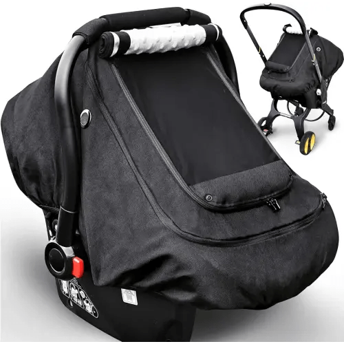 Waterproof Baby Car Seat Cover, Infant Car Seat Cover Canopy for Boy Girls