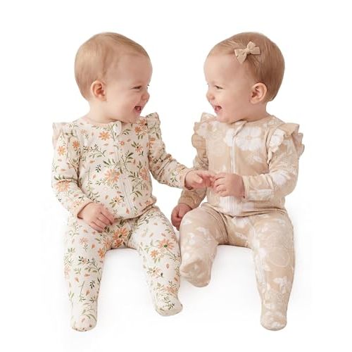 Yoofoss Baby Sleepers Baby Girl Clothes 100% Cotton Pajamas for Newborn 0-3 3-6 6-9 Months Sleep and Play Pjs