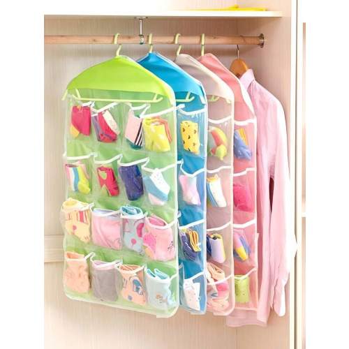 1pc 16-Pocket Hanging Bag, Wall-Mounted Storage Pouch For Bedroom, Living Room, Door, Wardrobe, Small Items And Clothes Organization Love Valentine | SHEIN USA