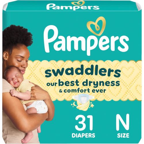 Pampers Baby Diapers - Swaddlers - Size 0, 31 Count, Ultra Absorbent Disposable Newborn Diaper