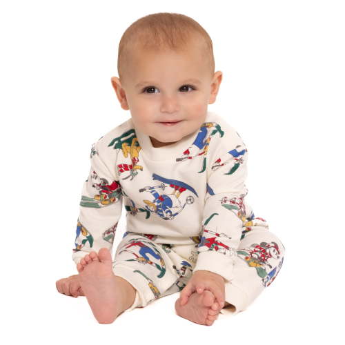 Mickey and Friends Baby Allover Print Romper with Long Sleeves, Sizes 0/3M-24M