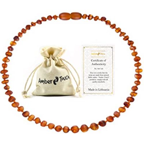 RAW Baltic Amber Necklace -Natural Amber from Baltic Region, Genuine Amber (13in.)