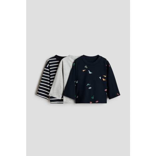 3-PACK LONG-SLEEVED COTTON T-SHIRTS