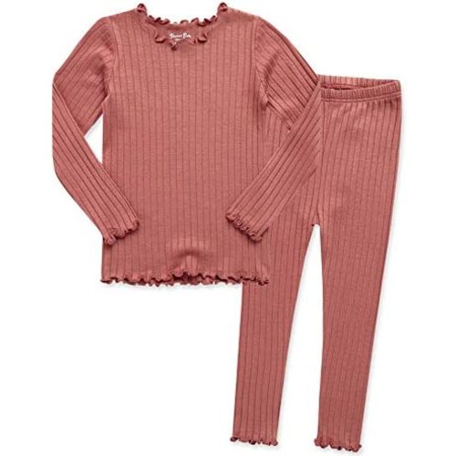 VAENAIT BABY 6M-12Y Infant Kids Toddler Junior Girls Soft Comfy Modal Tencel Shirring Sleepwear Pajamas 2pcs Set