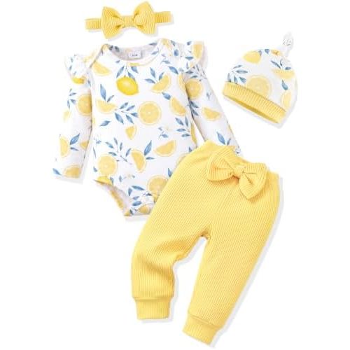 HONGTEYA Newborn Baby Girl Clothes Infant Fall Winter Outfits Preemie-12M