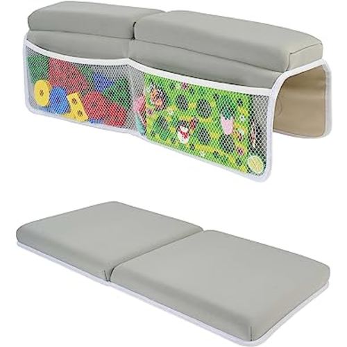 DF DUALFERV Baby Bath Kneeler Elbow Rest Pad Comfortable Baby Bath Cushion Toy Organizer Baby Bathtub Support Non Slip Grey