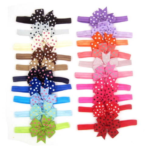 20-Piece Boutique Baby Girl Hair Flower Headband Set - Assorted Wave Hair Bow Bands for Infants TIKA