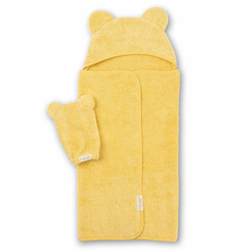 Bella Tunno | Hooded Towel + Wash Mitt Set Sunshine - Yellow