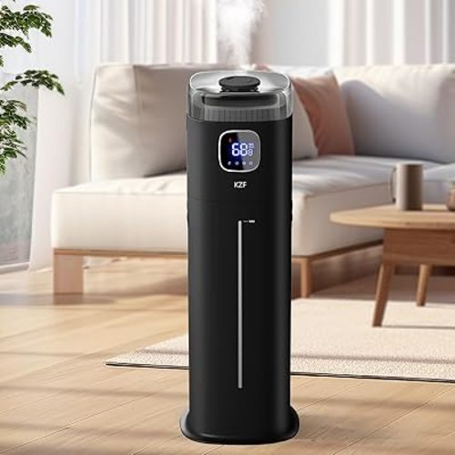 Humidificador grande para dormitorio, humidificador ultrasónico de niebla fría de 9L/2.5 galones con humidistato, boquilla de 360°, nivel de niebla grande de 11.8 fl oz/h, adecuado para habitación de