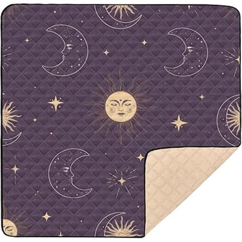 Celestial Baby Play Mat 50x50 Inch One-Piece Soft Crawling Mat Waterproof Playmat with Non-Slip Bottom for Babies, Toddlers, and Infants