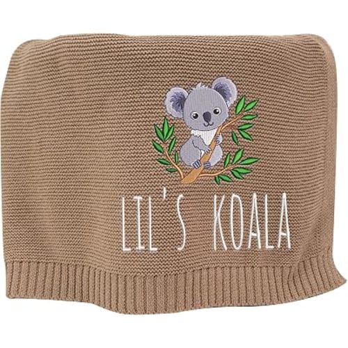 SwaddleAn Golden Retriever Dog Blanket, Personalized Knit Blanket with Name, Custom Embroidery, Soft Swaddle, Animal Theme Nursery Decor, Newborn Gift