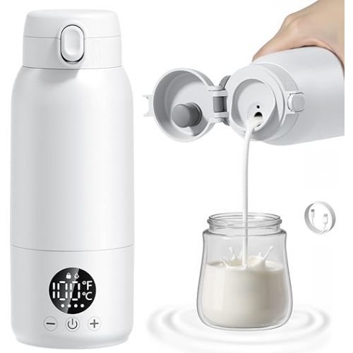 Portable Milk Warmer 500ml, Dual Heating Modes for Breast Milk & Water
