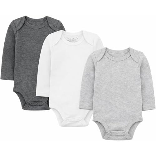 Bear Baby New Born Long Sleeve Bodysuits 3 Pack