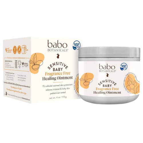 BABO Botanicals Sensitive Baby Fragrance-Free All Natural Healing Ointment - 99% Organic & 1% Colloidal Oat - Steroid-Free - NSF Certified - for Eczema, Irritated/Itchy Skin - Face, Body, Diaper Area