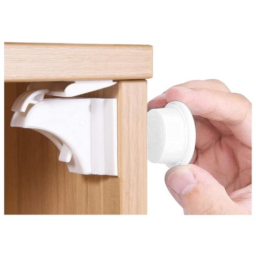 Norjews Child Safety Adhesive Magnetic Cabinet Locks (20 Locks and 3 Keys), Easy Install in Seconds, No Screws or Drilling, Invisible Baby Proof Locks for Cabinets and Drawers