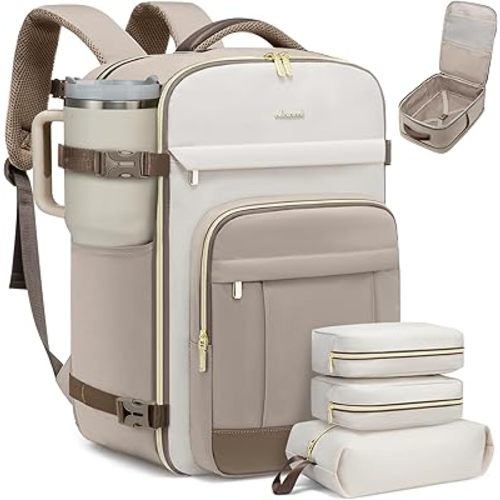 LOVEVOOK 40L Diaper Bag/ Travel Backpack for Women & Men - 17.3 Inch Carry On Backpack & Personal Item Backpack for Airlines, Spacious and Durable Design, with 3 Packing Cubes