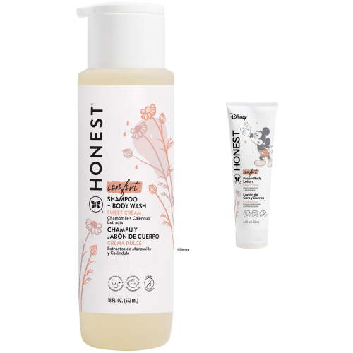 Honest Disney Mickey Mouse Sweet Cream Baby Shampoo + Body Wash & Face + Body Lotion Bundle