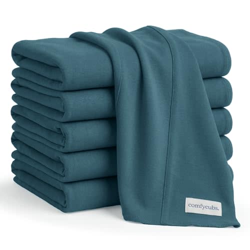 Comfy Cubs Baby Burp Cloths Set (Pack of 6) - Large, 6-Layer, Ultra Absorbent 100% Cotton for Infant Spit-Up, Drool, and Messes - Soft, Gentle, Thoughtful New Born Baby Gifts, Neptune