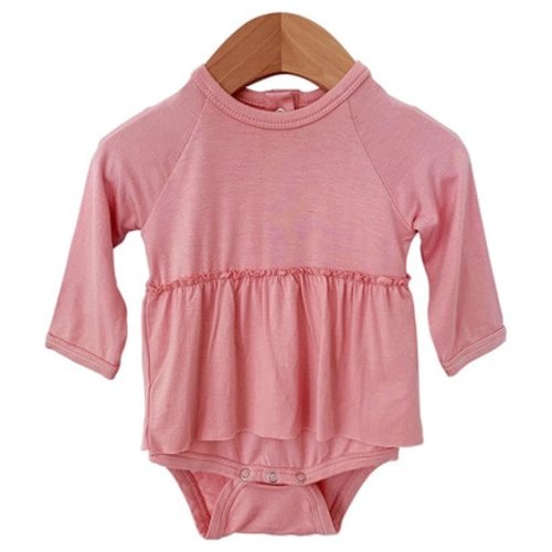 Long Sleeve Skirted Bodysuit, Prettiest Pink