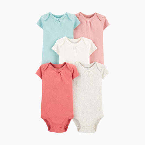 Carter's Short Sleeve Bodysuit (5 Pack) - Assorted Pink Solids, 3M
