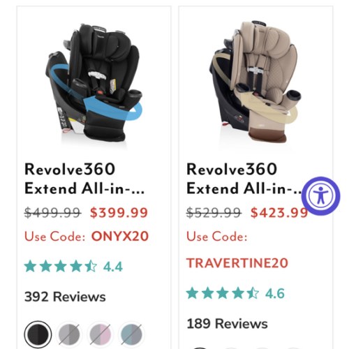 Revolve360 Extend All-in-One Rotating Car Seat with SensorSafe