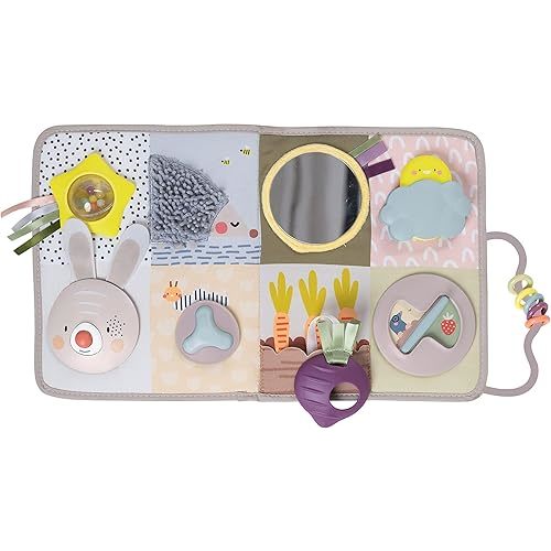 Taf Toys Newborns & Toddlers Busy Board with Music & Lights 13 Montessori Activities Baby Safe Mirror, 3D Activities, Textures & a Baby Teether Develops Motor Skills, Senses & Eye Hand Coordination