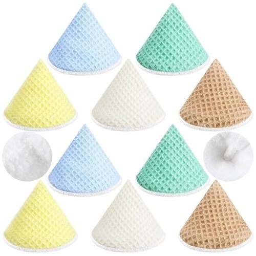 Timgle 10 Pcs Coral Velvet Pee Covers Baby Boy, Strong Water Absorption Pee Shield for Baby Boy, Reusable Diaper Changing Accessory for Boys Newborn Gift(Waffle)