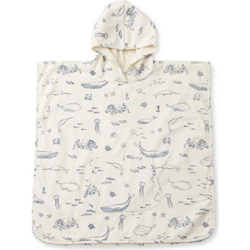 Cotton Hooded Towel Poncho, 6-12 M