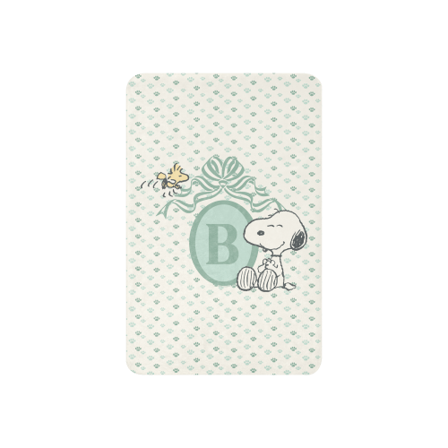 Peanuts Snoopy Personalized Baby Initials Sherpa Blanket