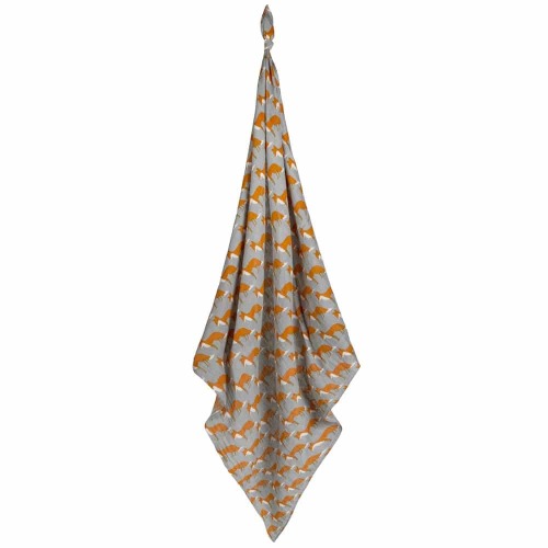 Orange Fox Organic Cotton Muslin Swaddle Blanket