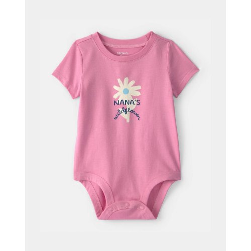 Baby Girl 'Nana's Wildflower' Graphic Bodysuit - Pink | Carter's