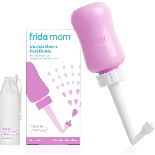 Frida Mom Upside Down Peri Bottle for Postpartum Care, Portable Bidet | Perineal Cleansing and Recovery for New Moms, The Original Fridababy MomWasher, Portable & Easy Grip