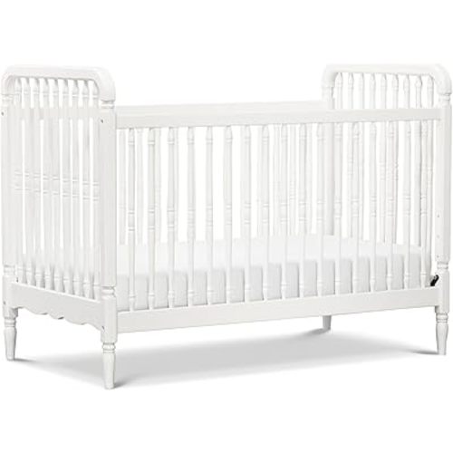 Namesake Liberty 3-in-1 Convertible Baby Crib - Greengurad Gold Certified - Wooden Convertible Baby Crib to Toddler Bed, Daybed - Durable & Easy to Assemble, 4 Adjustable Mattress Heights - Warm White