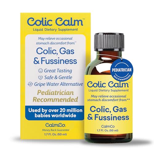 Colic Calm Infant Gripe Water for Colic, Gas & Fussiness, 1.7 fl oz (50 mL) | Liquid Dietary Supplement for Babies, Helps Soothe Upset Stomach, Gas, Reflux & Hiccups, Free From Artificial Additives