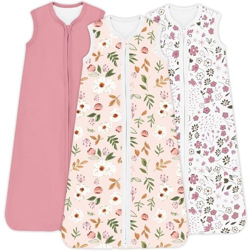 Baby Sleep Sack 0.5 TOG, Lightweight Breathable Wearable Blanket with Zipper, 0-3-6-12-24M-4T, 3-Pack