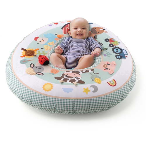 The Peanutshell Play Ring Baby Floor Seat, Baby Sensory Toys, Gingham Farm