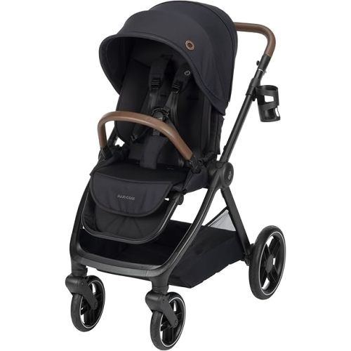 Maxi-Cosi Oxford Stroller, 4 modes of use, spacious seat, compact fold, all wheel suspension, use with mico infant car seat to make a travel system (sold separately), Essential Black