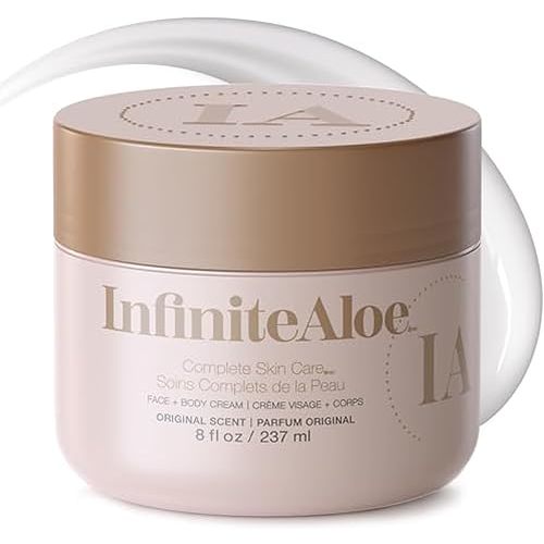 InfiniteAloe Complete Skin Care, Aloe Vera Powered Face and Body Cream for All Skin Types, Dry Skin Everyday Hero, Original Scent - Large Jar 8 oz