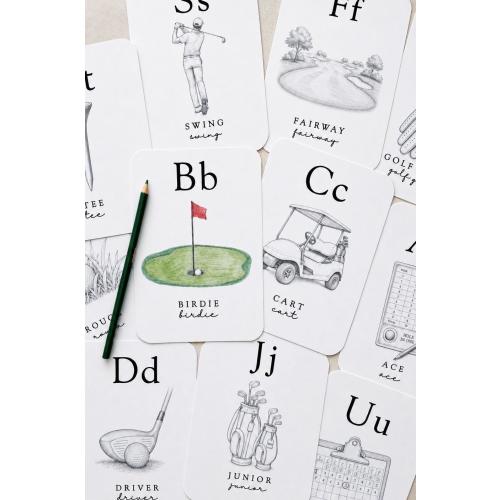Golf ABC Coloring Cards for Baby Shower Activity, Golf Theme Baby Shower Game, Golf Alphabet Coloring Pages