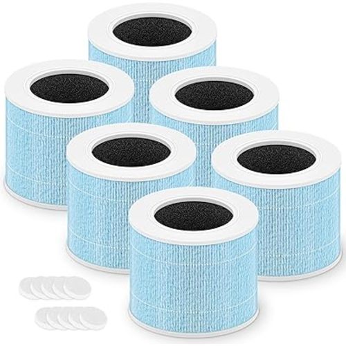 Core Mini Replacement Filter for LEVOIT Core Mini and Core Mini-P Air Purifier, 3-in-1 H13 Grade True HEPA and High-Efficiency Activated Carbon, Core Mini-RF, 4 Filter & 10 Fragrance Sponge